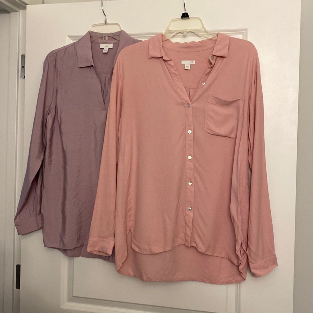 J. Jill Set of 2 Pretty Long Sleeve High Quality Blouses Office - Size S